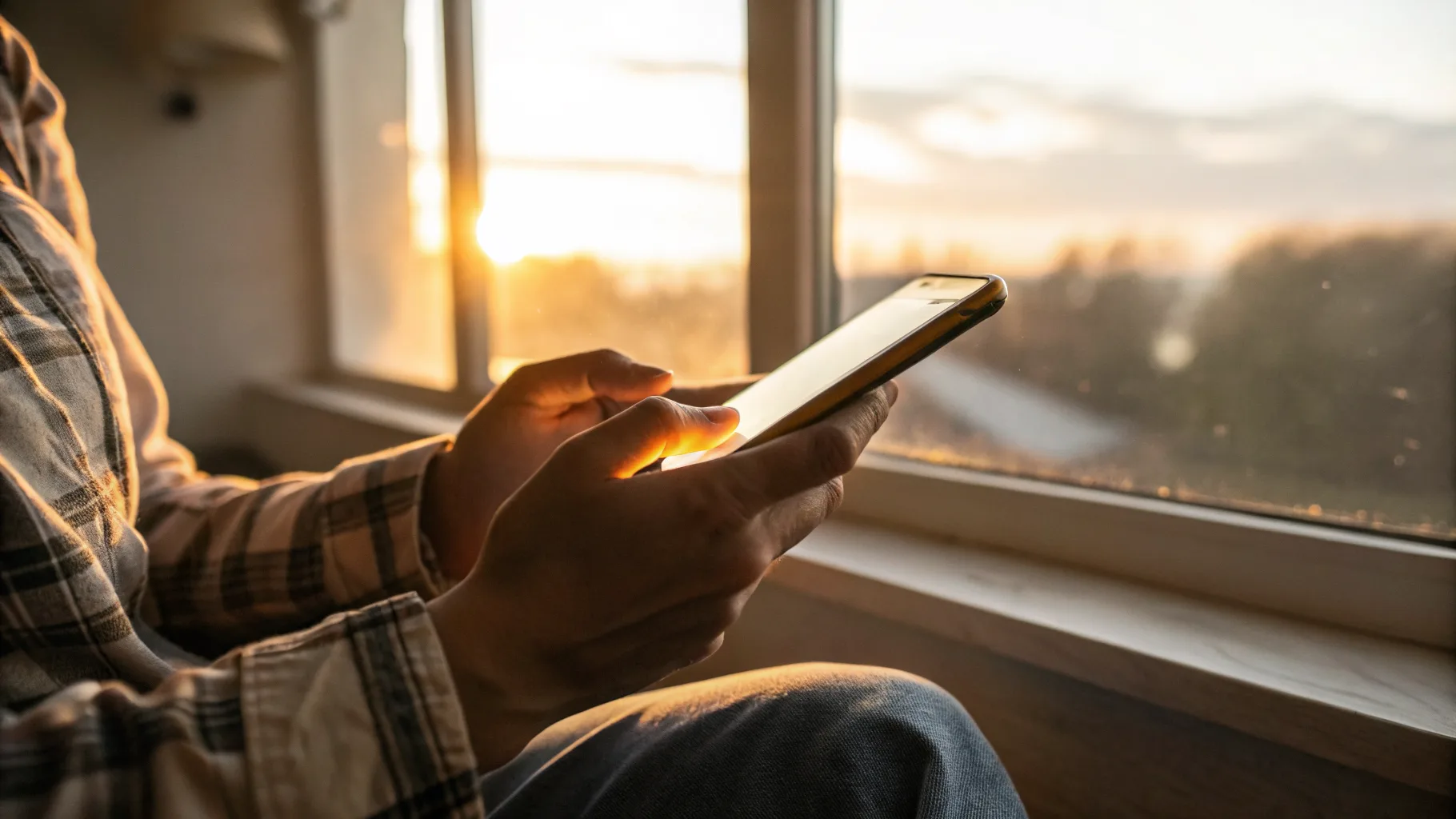 Online psychiatry and therapy visit in a warm, sunlit setting