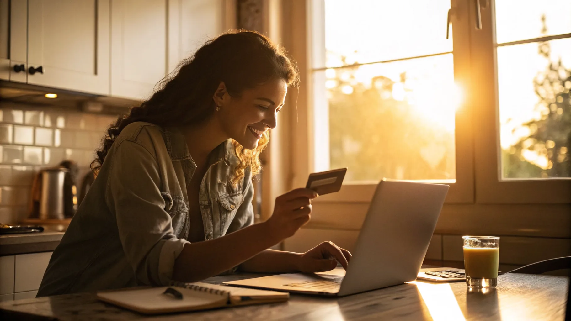 Online psychiatry and therapy visit in a warm, sunlit setting