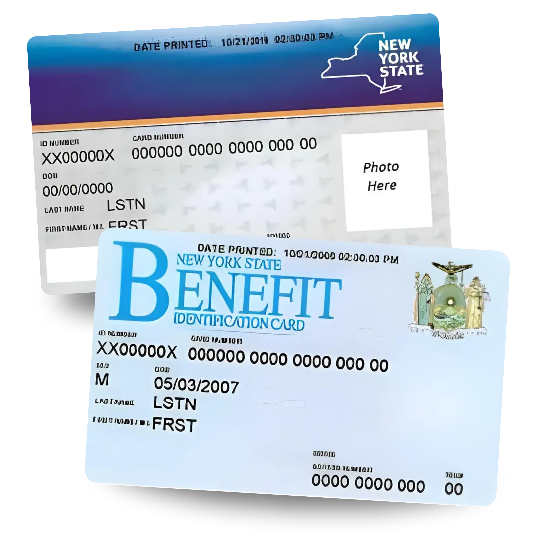 Sample New York State Benefit Identification Cards